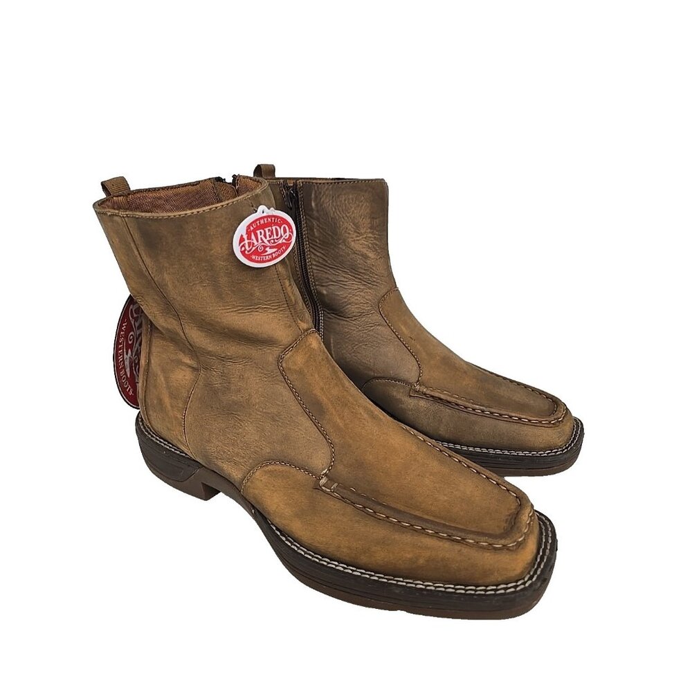 Laredo Men's 7462 Side Zipper Western Boot Square Toe Tan Size 9D